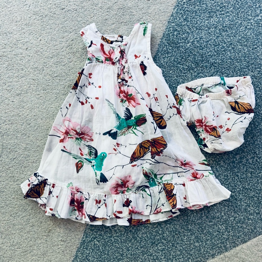 Yo Baby White Dress with Butterflies